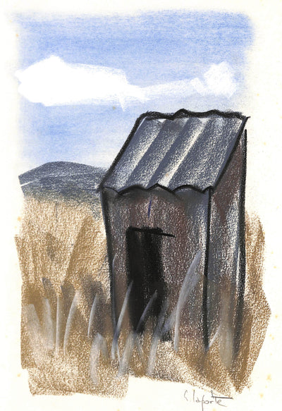 Georges LAPORTE : La petite cabane - Dessin (détail)