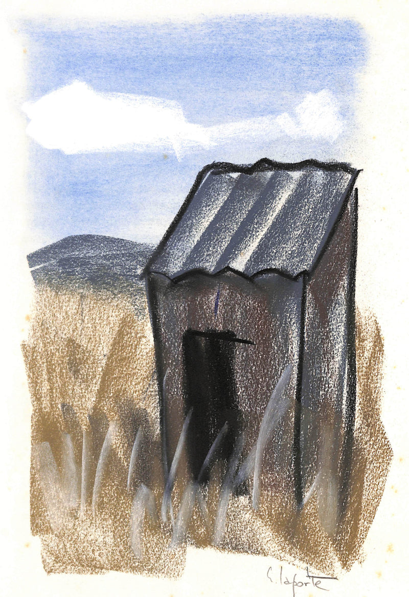 Georges LAPORTE : La petite cabane - Dessin (détail)