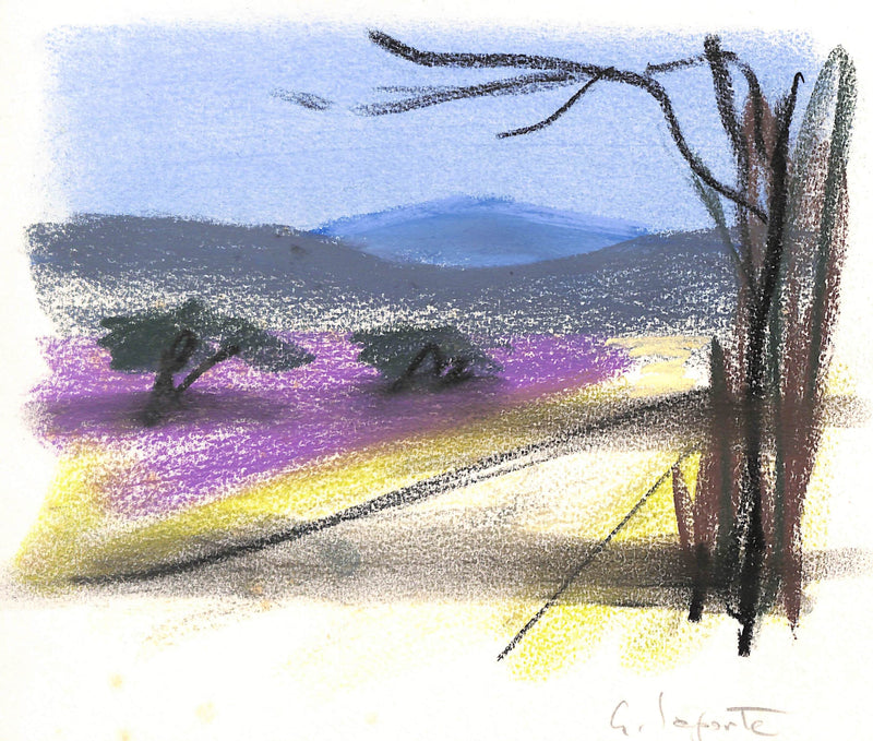 Georges LAPORTE : Sur le route de la lavande - Dessin (détail)