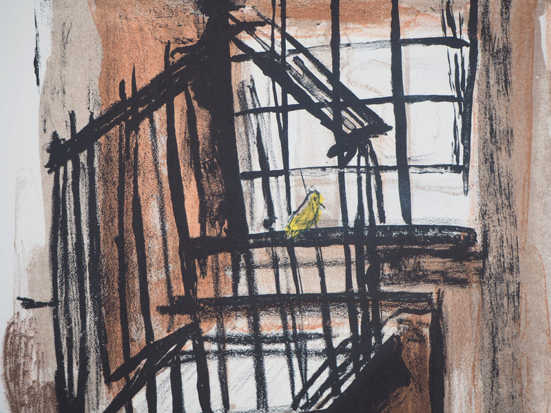 Georges LAPORTE : Le canari, 1971 - Lithographie