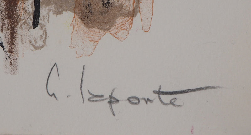 Georges LAPORTE : Le canari, 1971 - Lithographie (détail)
