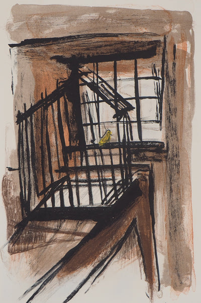 Georges LAPORTE : Le canari, 1971 - Lithographie (détail)