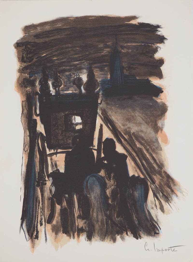 Georges LAPORTE : Gardes sur la forteresse, 1971 - Lithographie