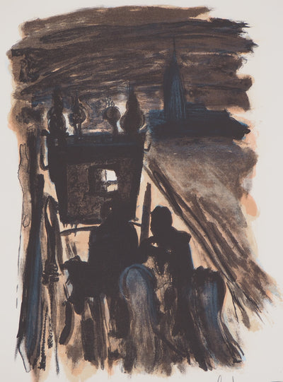 Georges LAPORTE : Gardes sur la forteresse, 1971 - Lithographie (détail)