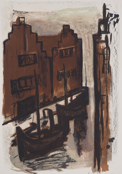 Georges LAPORTE : La petite Venise du Nord, 1971 - Lithographie
