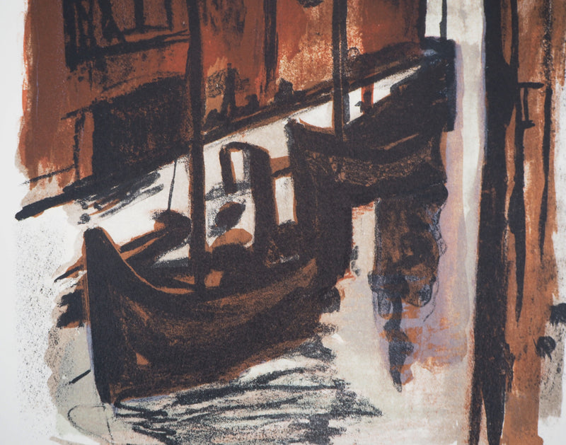Georges LAPORTE : La petite Venise du Nord, 1971 - Lithographie (détail)