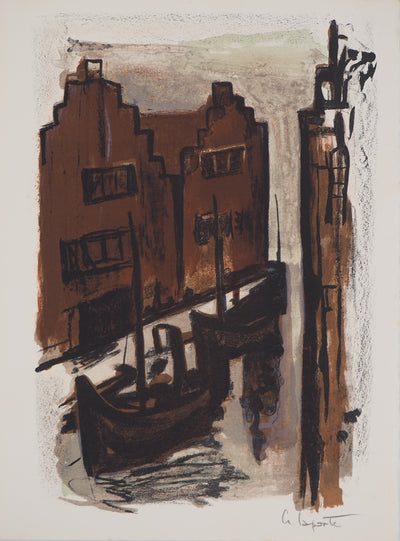 Georges LAPORTE : La petite Venise du Nord, 1971 - Lithographie (détail)