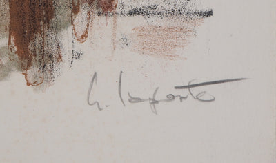 Georges LAPORTE : Pont à Amsterdam, 1971 - Lithographie (détail)