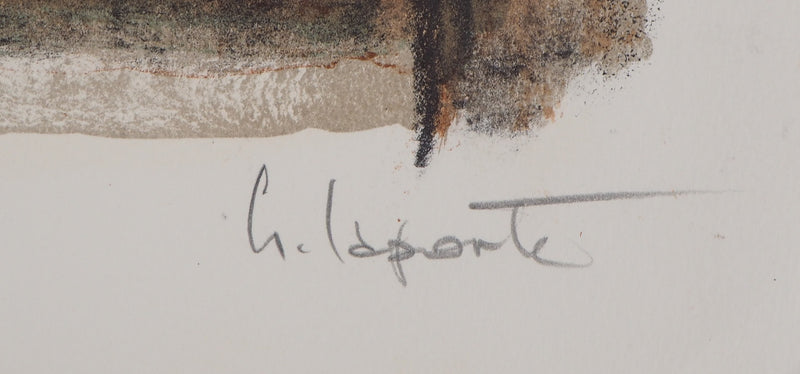 Georges LAPORTE : La vielle église, 1971 - Lithographie (détail)