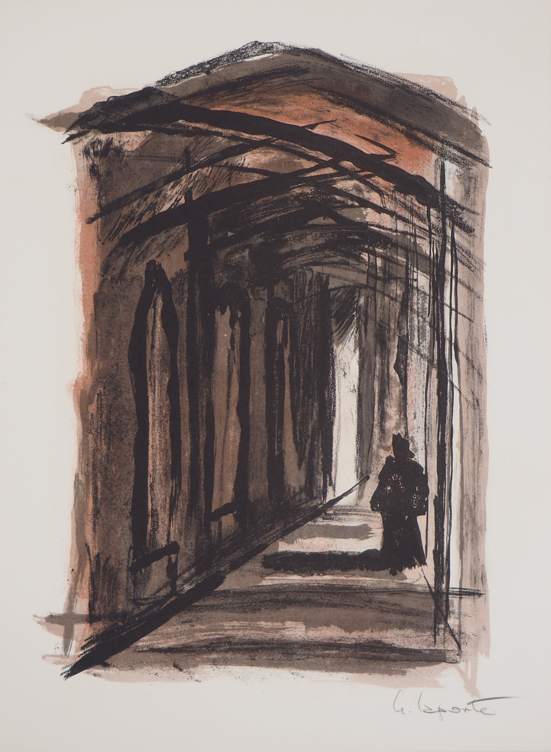版画 ES LAPORTE lithograph laporte-lithographie-vieux-