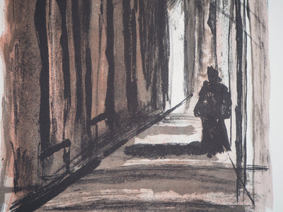 Georges LAPORTE : Le vieux Cloitre, 1971 - Lithographie (détail)