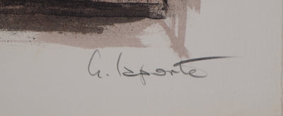 Georges LAPORTE : Le vieux Cloitre, 1971 - Lithographie (détail)