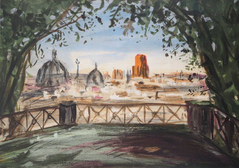 Pierre LAPRADE : Rome, 1957 - Lithographie (détail)