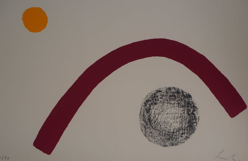 Berto LARDERA : Monde libre et clos - Lithographie (détail)