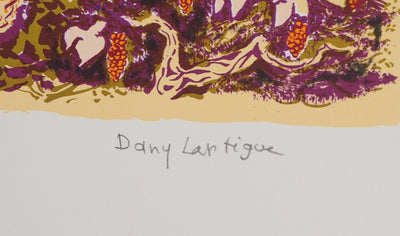Dany LARTIGUE : Provence : l'agriculture traditionnelle - Lithographie (détail)