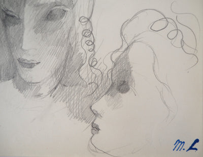 Marie LAURENCIN : Les amoureux - Dessin (détail)