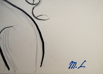 Marie LAURENCIN : Chien assis - Dessin (détail)