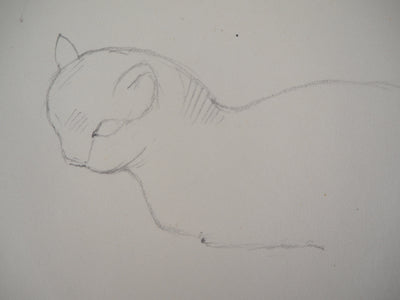 Marie LAURENCIN : Etude du chat - Dessin (détail)