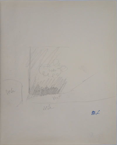 Marie LAURENCIN : Etude de coulissé, 1953 - Dessin
