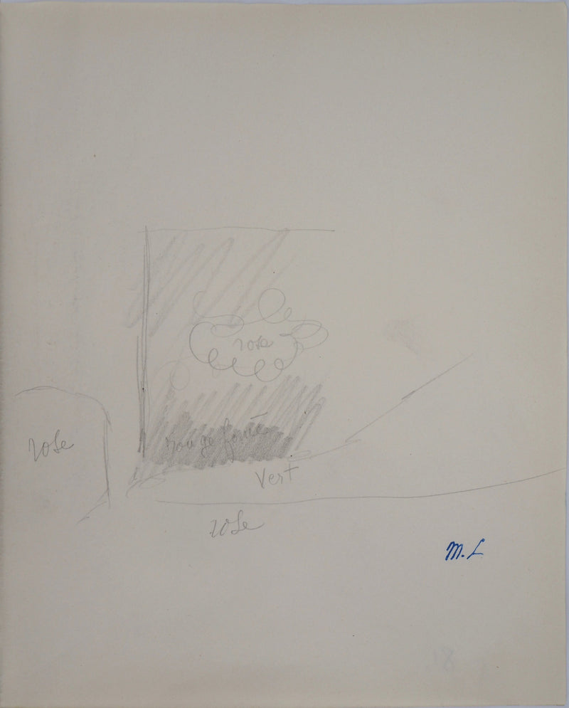 Marie LAURENCIN : Etude de coulissé, 1953 - Dessin