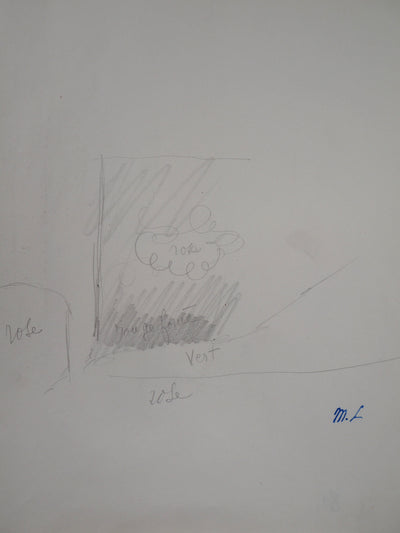 Marie LAURENCIN : Etude de coulissé, 1953 - Dessin (détail)