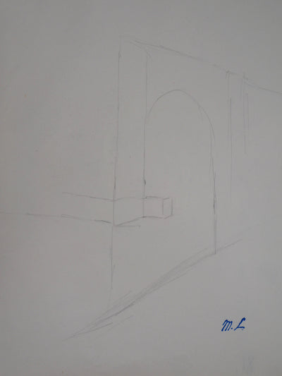 Marie LAURENCIN : Etude d'édifice, 1953 - Dessin (détail)