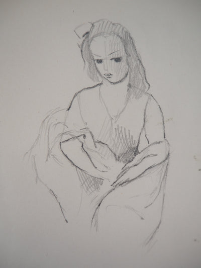 Marie LAURENCIN : Femme assise - Dessin (détail)
