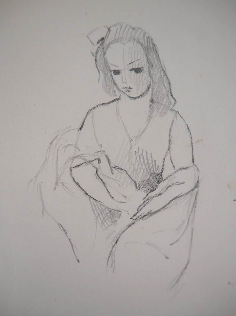 Marie LAURENCIN : Femme assise - Dessin (détail)