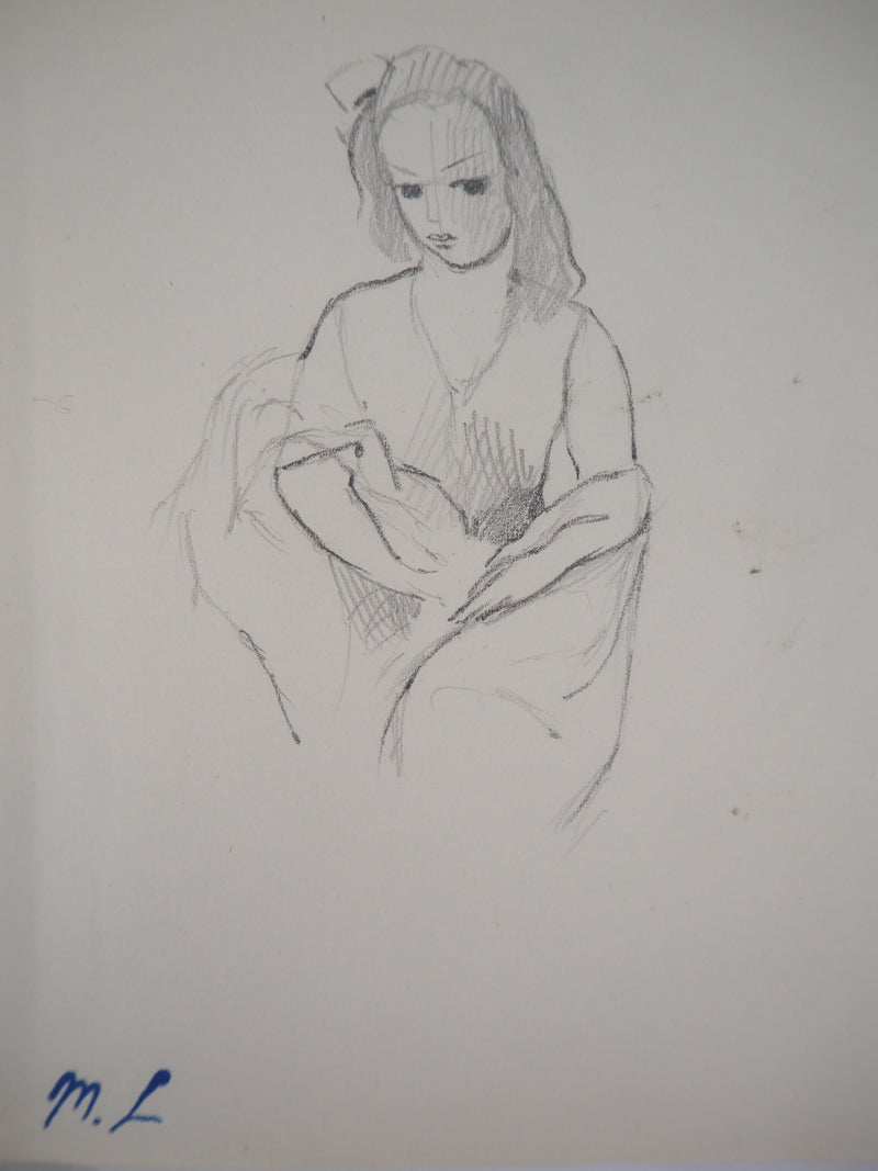 Marie LAURENCIN : Femme assise - Dessin (détail)