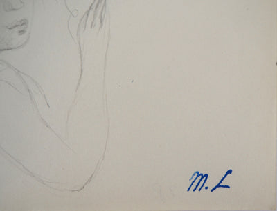 Marie LAURENCIN : Fille au nœud  - Dessin (détail)