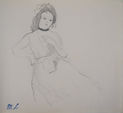 Marie LAURENCIN : Fille en robe - Dessin