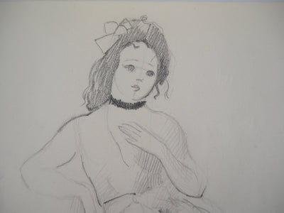Marie LAURENCIN : Fille en robe - Dessin (détail)