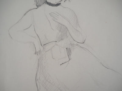 Marie LAURENCIN : Fille en robe - Dessin (détail)