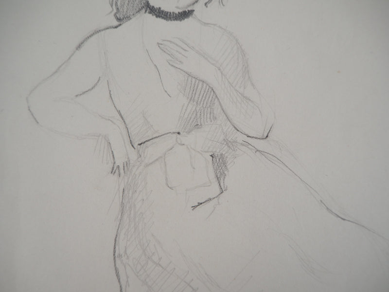Marie LAURENCIN : Fille en robe - Dessin (détail)