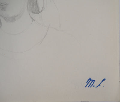 Marie LAURENCIN : Jeune fille pensive - Dessin (détail)