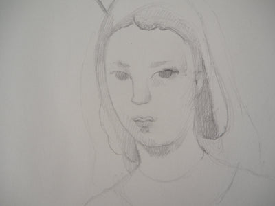 Marie LAURENCIN : Jeune fille pensive - Dessin (détail)