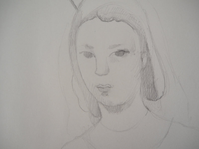 Marie LAURENCIN : Jeune fille pensive - Dessin (détail)