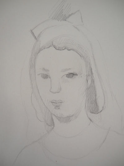 Marie LAURENCIN : Jeune fille pensive - Dessin (détail)