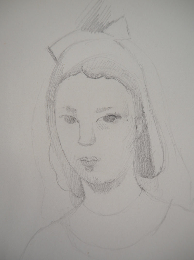 Marie LAURENCIN : Jeune fille pensive - Dessin (détail)