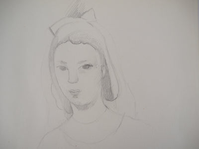 Marie LAURENCIN : Jeune fille pensive - Dessin (détail)