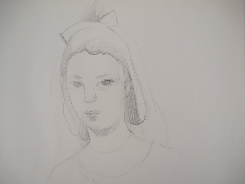 Marie LAURENCIN : Jeune fille pensive - Dessin (détail)