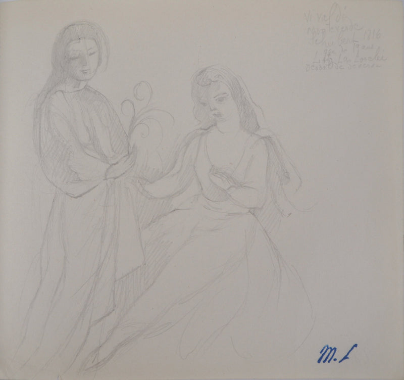 Marie LAURENCIN : Moment intime - Dessin