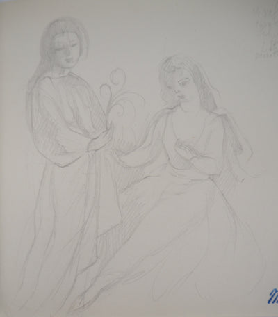 Marie LAURENCIN : Moment intime - Dessin (détail)