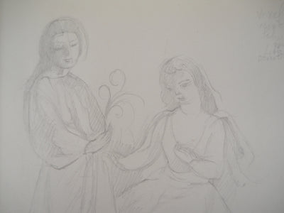 Marie LAURENCIN : Moment intime - Dessin (détail)