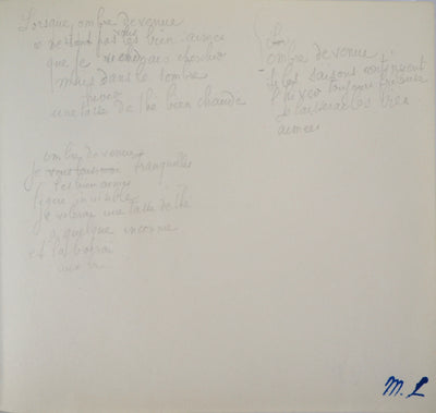 Marie LAURENCIN : Poème - Dessin (détail)
