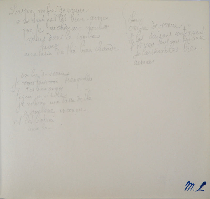 Marie LAURENCIN : Poème - Dessin (détail)