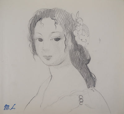 Marie LAURENCIN : Portrait de la jeune femme - Dessin