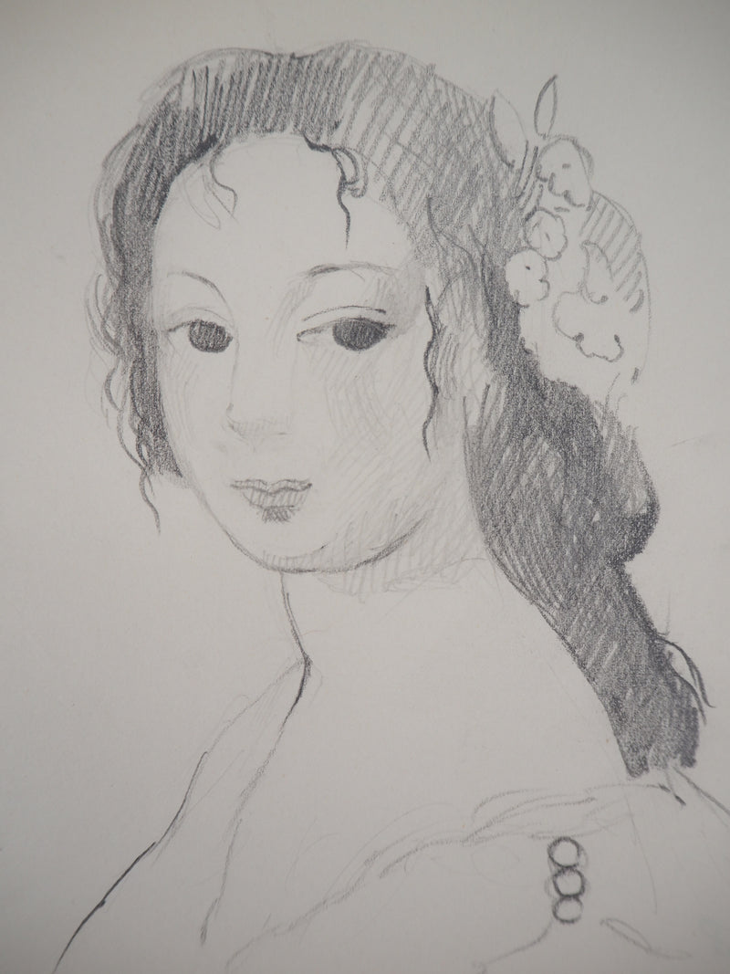 Marie LAURENCIN : Portrait de la jeune femme - Dessin (détail)