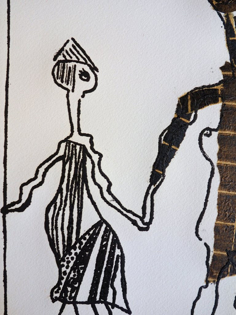 Jean-Jacques LAURENT : Les amoureux de Nice - Gravure (détail)