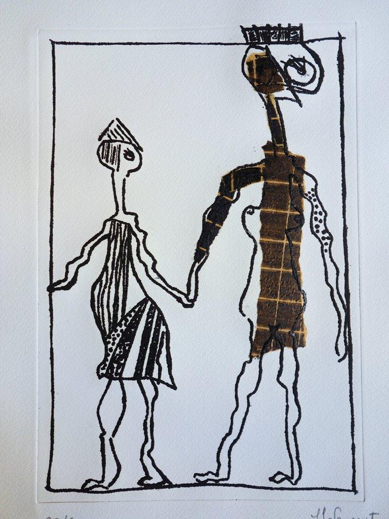 Jean-Jacques LAURENT : Les amoureux de Nice - Gravure (détail)